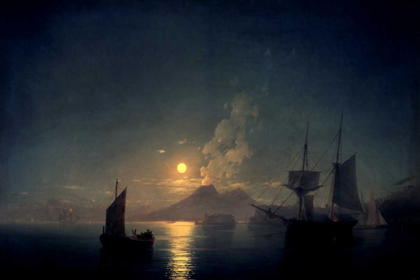 Picture of THE BAY OF NAPLES BY MOONLIGHT, 1842
