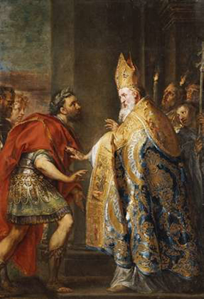 Picture of THE EMPORER THEODOSIUS BEFORE SAINT AMBROSE