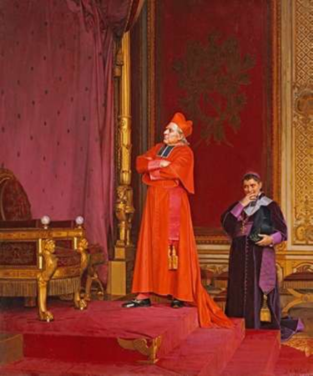 Picture of A CARDINAL LOOKING AT NAPOLEONS THRONE