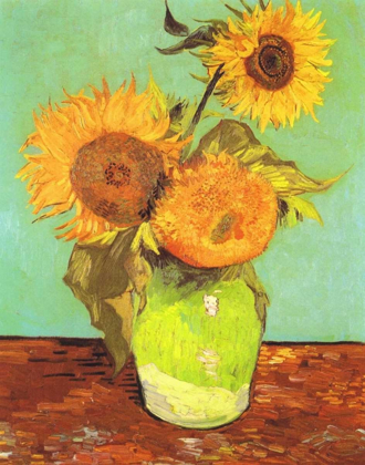 Picture of VASE WITH THREE SUNFLOWERS