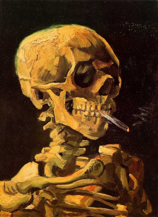 Picture of SKULL WITH BURNING CIGARETTE