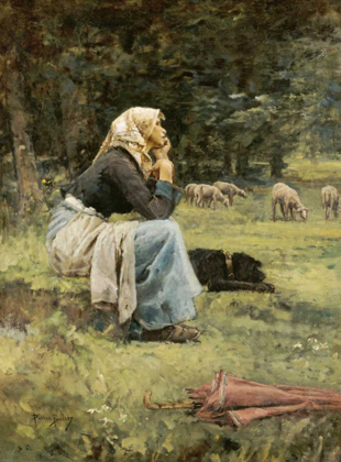 Picture of A YOUNG SHEPHERDESS