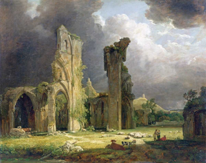 Picture of GLASTONBURY ABBEY WITH THE TOR BEYOND