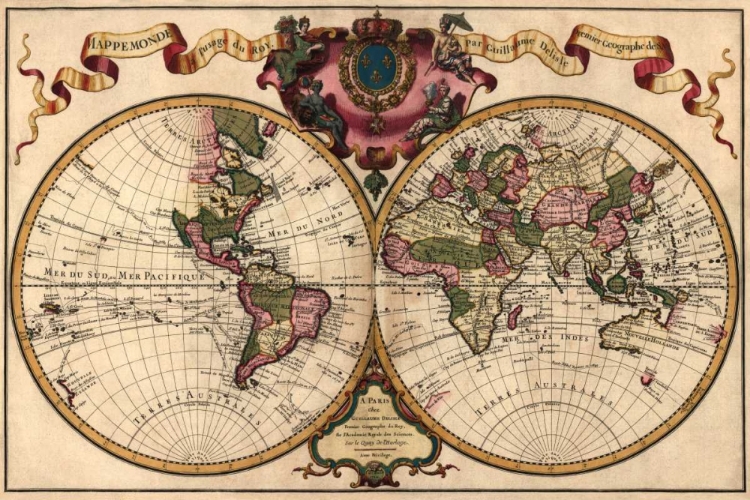 Picture of WORLD MAP PREPARED FOR THEN FRENCH KING