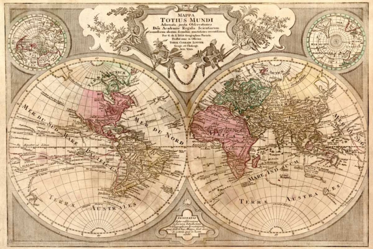 Picture of WORLD MAP PREPARED FOR THEN FRENCH KING
