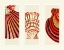 Picture of RED AND CREAM SHELLS ON 3 PANELS