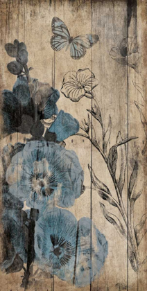 Picture of WOOD FLORAL BLUE