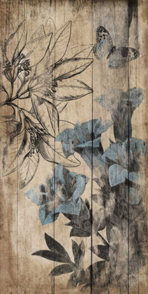 Picture of WOOD FLORAL BLUE 2