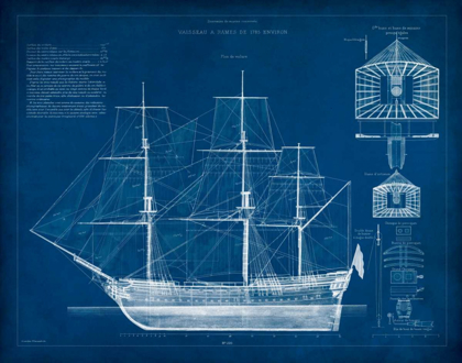 Picture of ANTIQUE SHIP BLUEPRINT IV