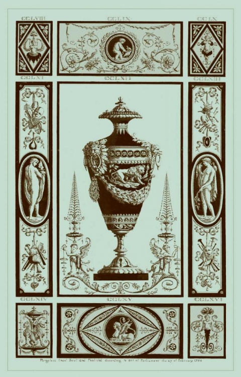 Picture of PERGOLESI URNS IN CELADON II