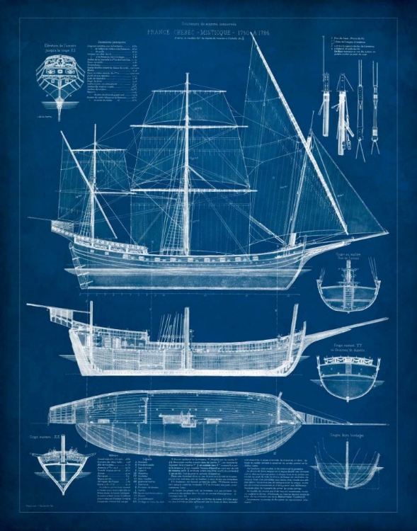 Picture of ANTIQUE SHIP BLUEPRINT I