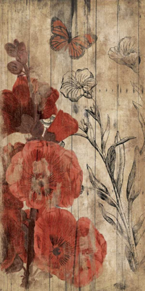 Picture of WOOD FLORAL RED