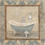 Picture of BATH FLORAL PATTERN BLUE MATE BORDER