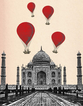 Picture of TAJ MAHAL AND RED HOT AIR BALLOONS