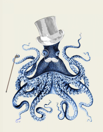 Picture of BLUE OCTOPUS ON CREAM B