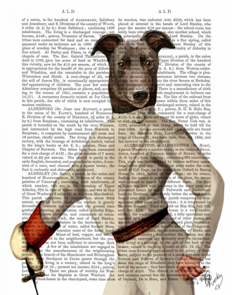 Picture of GREYHOUND FENCER IN CREAM PORTRAIT