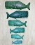 Picture of WHALE FAMILY GREEN ON WHITE