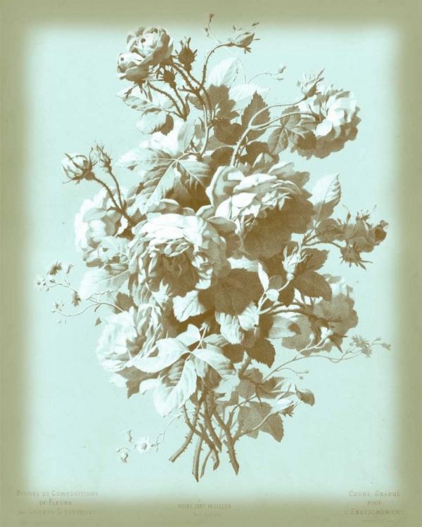 Picture of DUSSURGEY ROSES ON BLUE