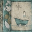 Picture of TEAL FLORAL BATH MATE