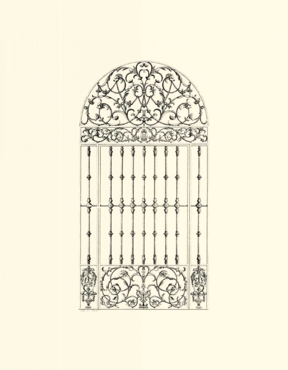 Picture of B-W WROUGHT IRON GATE III