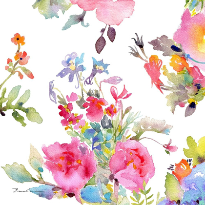 Picture of WATERCOLOR FLOWER COMPOSITION I