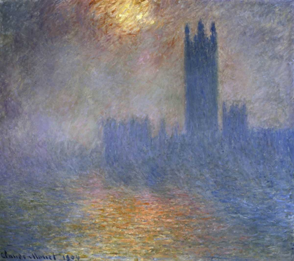 Picture of LONDON PARLIAMENT - PATCH OF SUN IN THE FOG