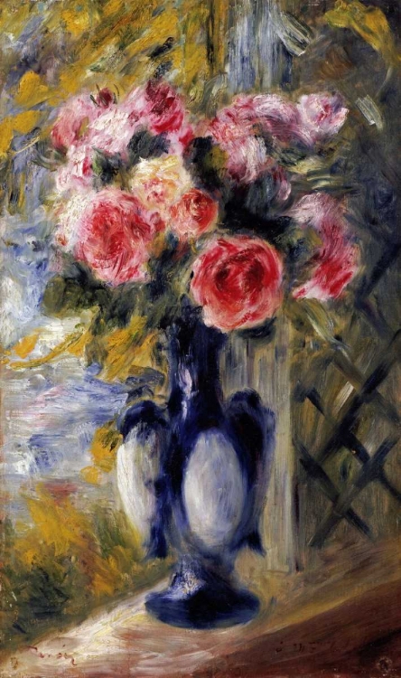 Picture of ROSES IN A BLUE VASE