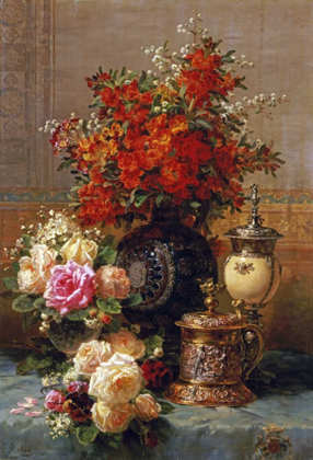 Picture of STILL LIFE OF ROSES AND OTHER FLOWERS