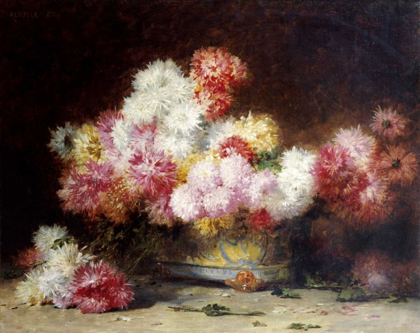 Picture of CHRYSANTHEMUM AND OTHER FLOWERS IN A BOWL