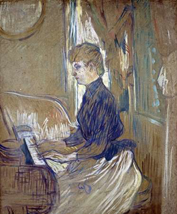 Picture of AT THE PIANO, MADAME JULIETTE PASCAL IN THE SALON OF THE MALROME PALACE