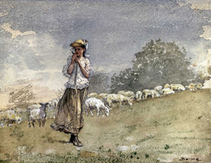 Picture of TENDING SHEEP, HOUGHTON FARM
