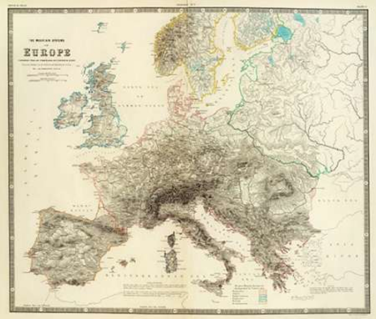 Picture of MOUNTAINS OF EUROPE, 1854
