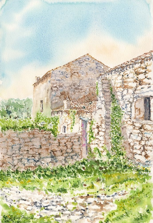 Picture of STONE-HOUSE-WATERCOLOR-ITALY