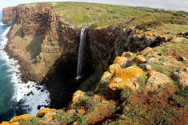 Picture of WATERFALL-SEA-CLIFF-COUNTRYSIDE-ITALY