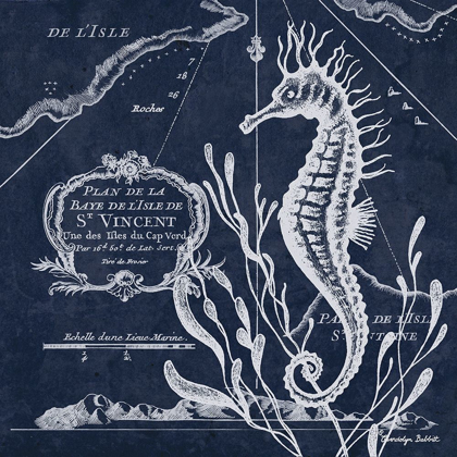 Picture of SEAHORSE ON BLUE II
