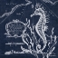 Picture of SEAHORSE ON BLUE II