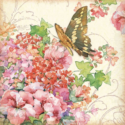 Picture of GERANIUM AND BUTTERFLIES
