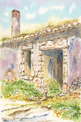 Picture of ABANDONED-COUNTRY-SIDE-HOUSE-WATERCOLOR