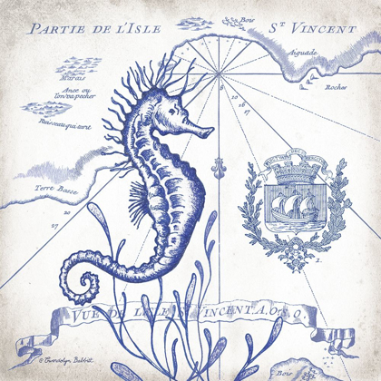 Picture of SEAHORSE ON WHITE I