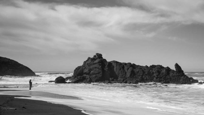 Picture of LONE FISHERMAN BW