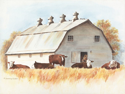 Picture of WHITE BARN AND CATTLE