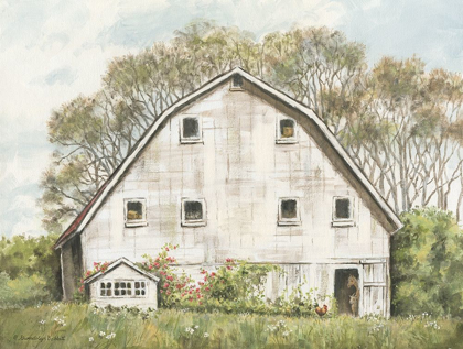 Picture of WHITE BARN AND ROSES