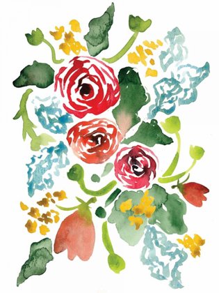 Picture of RED FLORAL ARRAY I