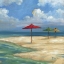 Picture of UMBRELLA BEACHSCAPE SQ. I