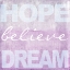 Picture of HOPE BELIEVE DREAM PLUM