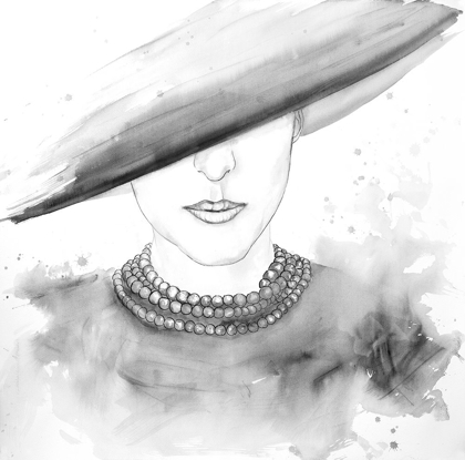 Picture of MYSTERIOUS LADY WITH A HAT SKETCH