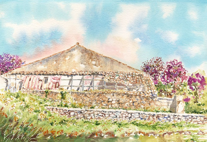 Picture of GREENHOUSE-WATERCOLOR-ITALY-LIFE