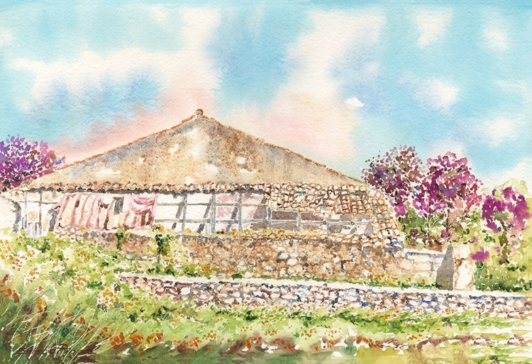 Picture of GREENHOUSE-WATERCOLOR-ITALY-LIFE