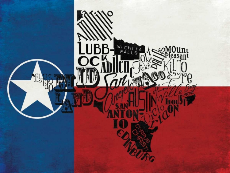 Picture of RUSTIC TEXAS FLAG