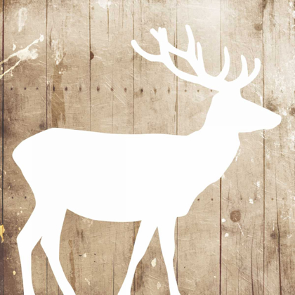 Picture of WHITE ON WOOD DEER